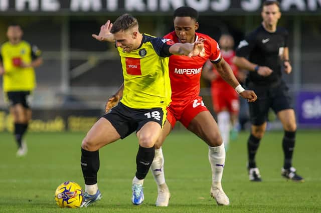 Jack Muldoon was on target as Harrogate Town drew 1-1 with Swindon the last time they visited Wetherby Road. Pictures: Matt Kirkham