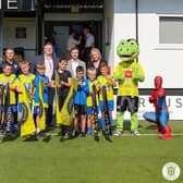 New sponsorship deal - Harrogate Town AFC with Homes Together and members of Harrogate Town Junior Supporters Club. (Picture contributed)