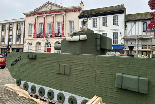 Ripon Community Poppy Project’s knitted tank will be back on display from April 29 until May 9 on Ripon Market Square