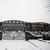 Ascot Racecourse in the snow. Picture: Alan Crowhurst/Getty Images