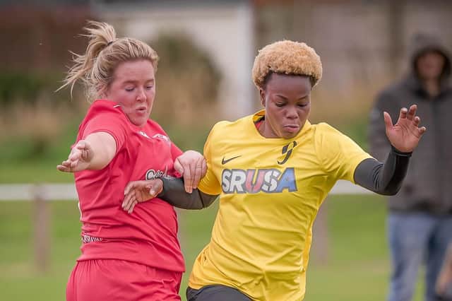 Fatimah Lapin bagged a first-half hat-trick as Knaresborough Town Women demolished Wakefield Owls Ladies. Pictures: Caught Light Photography