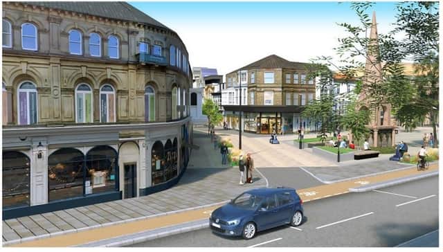 Going green: A visualisation of how the intersection of James Street and Station Parade in Harrogate may look if the Gateway project goes ahead. (Picture courtesy of North Yorkshire County Council)