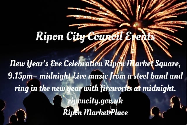 Ripon City Council will be holding their annual event on the Market square in Ripon, with live music and fireworks until midnight.