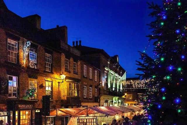 Christmas Market Weekend is here - Knaresborough's lovely cobble-stone town centre is filled with almost 60 stalls selling seasonal goods, decorations, cards, gifts and the best of locally-sourced produce. (Picture Charlotte Gale)