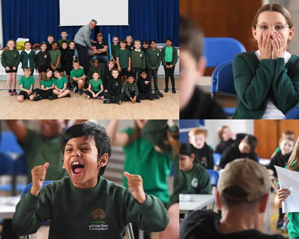 Pupils put their detective skills to the test as they investigate clues and solve a fictional crime during the Kids, Spies and PIs workshop with crime writer Graham Bartlett