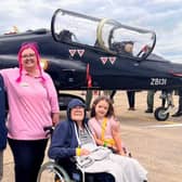 Leeming Bar Grange Care Home residents Colin Hutchinson and Eric Bailey at RAF Leeming’s Family Fun Day