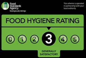 A pub in Harrogate has been given a three out of five food hygiene rating by the Food Standards Agency