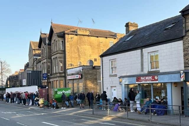 Record Store Day queues in Harrogate - Taking place on Saturday, April 12, P&C Music saw a long queue stretching right down Skipton Road. (Picture contributed)