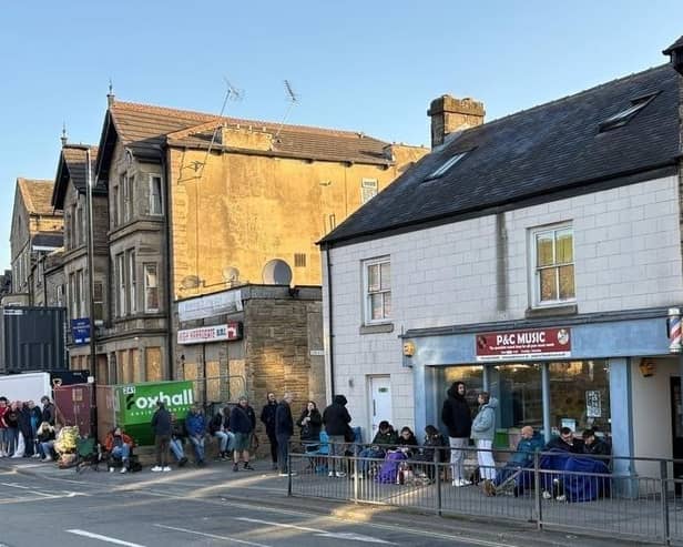 Record Store Day queues in Harrogate - Taking place on Saturday, April 12, P&C Music saw a long queue stretching right down Skipton Road. (Picture contributed)