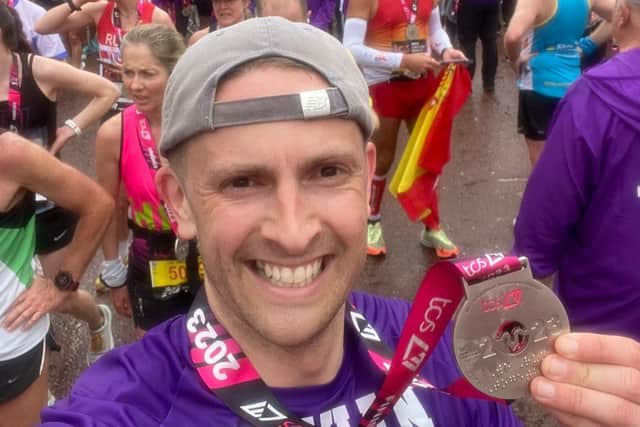 Harrogate headteacher Nathan Sadler has completed his first in a trio of marathons to raise money for charity