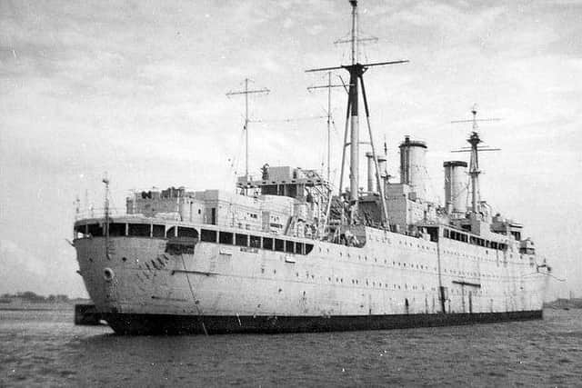 HMS Montclare pictured in the Second World War before the ship was decommissioned in 1954 and scrapped in 1958. (Picture contributed)