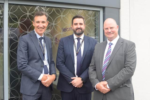 CEO for Red Kite Learning Trust, Mr Richard Sheriff, Headteacher for Rossett School in Harrogate, Mr Tim Milburn, and  Chair of Red Kite Learning Trust Chris Tulley. (Picture contributed)