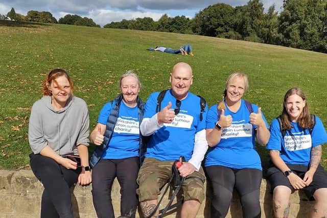 Members of the Bettys Bakery and Cookery School in Harrogate after successfully completing a charity walk for YBTC inspired by their colleague Dave Smith.