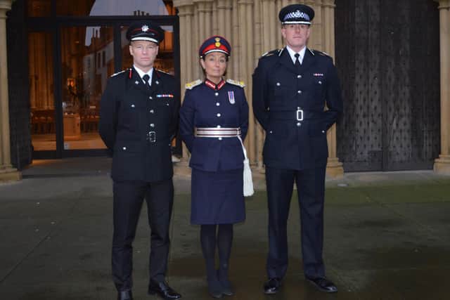 Deputy Chief Fire Officer Matthew Walker, Lord-Lieutenant of North Yorkshire Mrs Johanna Ropner and Assistant Chief Constable Michael Walker attended a special service at Ripon Cathedral on Sunday to remember those involved in road traffic collisions across North Yorkshire