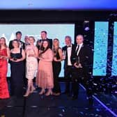 Winners on stage at last year's Harrogate Advertiser Business Excellence Awards. Photo: Gerard Binks