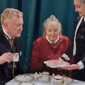 Red Wall Theatre's new production at St Robert's Club in Harrogate - Mr and Mrs Jeffcote (Adrian Cook and Kaye Twomlow) with their maid Ada (Lizzie Medwell). (Picture contributed)
