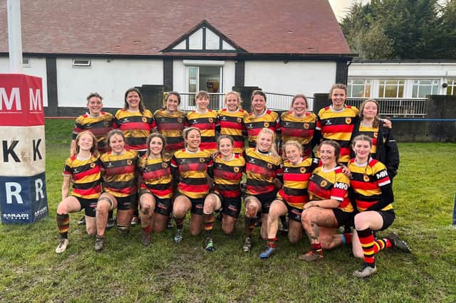 Harrogate RUFC Ladies line-up following their victory over Birkenhead Park Panthers. Picture: Submitted
