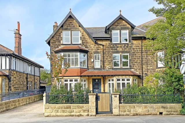 The double-fronted town house is situated to the south side of Harrogate, and close to a wide range of amenities.
