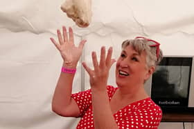 Karen in the Chef Demo tent