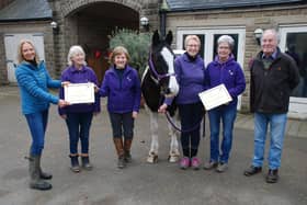Milestone for Harrogate charity - Follifoot Park Disabled Riders Group chair Morag Bennett with volunteers Belinda Yarrow, Lucy Longden, Beryl Fleming, Anne Barber and Peter Whatley. Mandy Slevin (not pictured).
