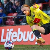 Luke Armstrong netted his third and fourth goals in the space of three matches during Harrogate Town's 4-1 win at Rochdale. Pictures: Matt Kirkham