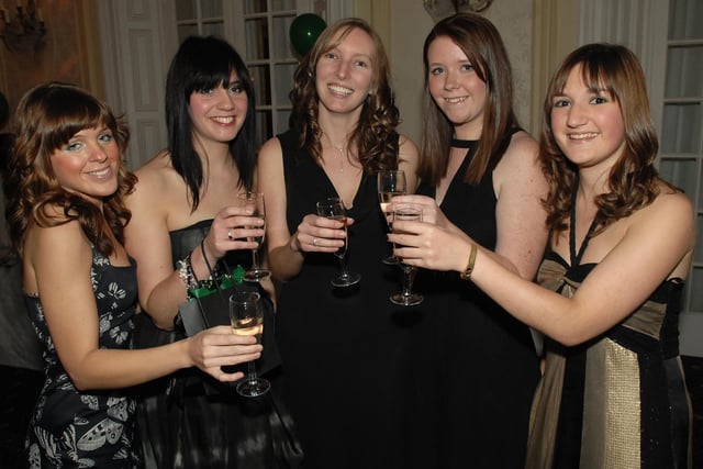 Charlotte Black, Hannah Marshall, Ruth Day, Laura Henderson and Vicky Wray - Yorkshire Cancer Research Halloween Ball at The Old Swan Hotel in 2008