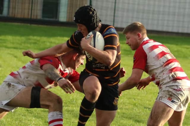 Harrogate Pythons RUFC's Will Clough in action during Saturday's Yorkshire One loss to Wetherby. Picture: Submitted