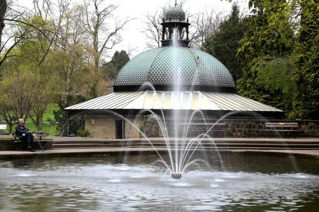 Switched on  - The now newly active fountain in Valley Gardens, Harrogate. (Picture Gerard Binks)