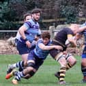 Action from Ripon RUFC's comprehensive 44-17 Yorkshire Two triumph over Leeds Corinthians at Mallorie Park. Picture: Submitted