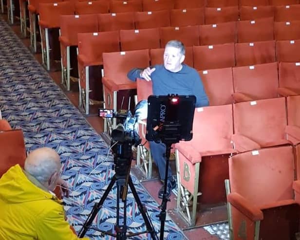 Top Meatloaf tribute singer Peter Young, 67, is interviewed by ITV in the run-up to his Frazer Theatre concert in Knaresborough. (Picture contributed)