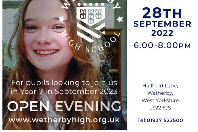 Save the date: Wetherby High plans Open Evening to introduce potential Year 7 students and their families to the school