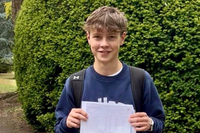 Ripon Grammar School student Archie Sculthorp, who plays for Harrogate Cricket Club, achieved nine grade 9s and one 7 in his GCSEs. (Picture contributed)