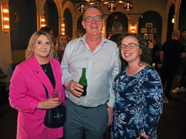 Anna Skibinska, Kevin Anderson and Katie Summersall enjoying a celebratory drink at the Pickled Sprout in Harrogate