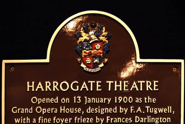 Harrogate Civic Society unveiled a brown plaque to commemorate Harrogate Theatre's 110th birthday in 2010. (Picture Graham Schofield)