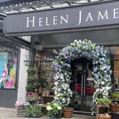 Setting a fine example for Harrogate BID's floral competition for shops and businesses - Helen James Flowers on Station Parade.