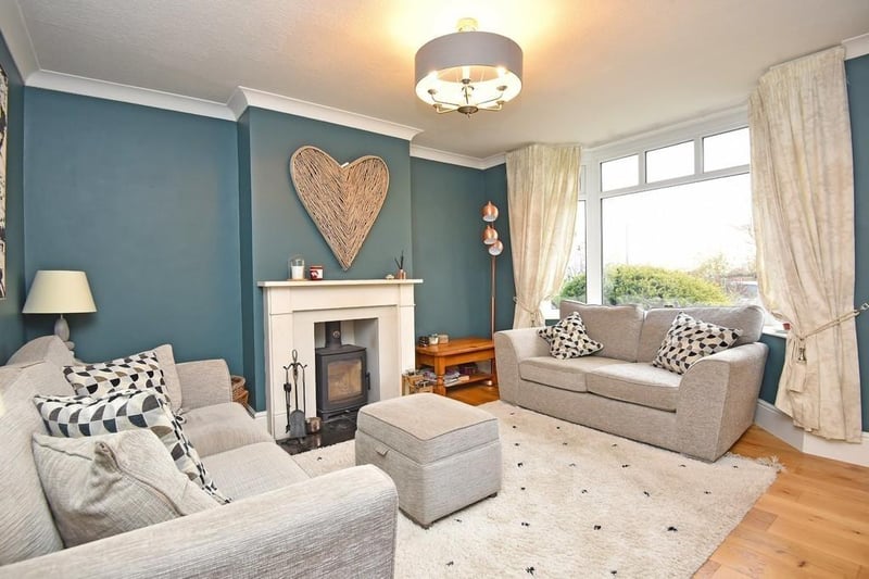 The light and bright sitting room has a central feature fireplace with wood burning stove.
For more details on this property call Verity Frearson on 01423 562531.