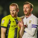 Liam Gibson, left, has not played for Harrogate Town since they were thrashed 5-1 by MK Dons in early October. Pictures: Matt Kirkham