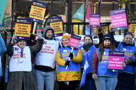 Nurses at Harrogate District Hospital have taken to the picket line for the first of two strike days