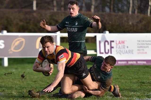 Harrogate RUFC ran out comfortable winners over Scunthorpe RUFC on Saturday afternoon. Picture: Daniel Kerr
