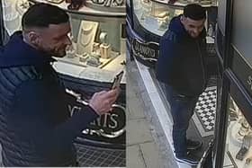 The police have released CCTV images of a man following an attempted robbery at Ogden of Harrogate on James Street