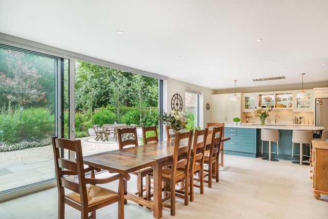The dining area has doors to an outside terrace - ideal for entertaining.