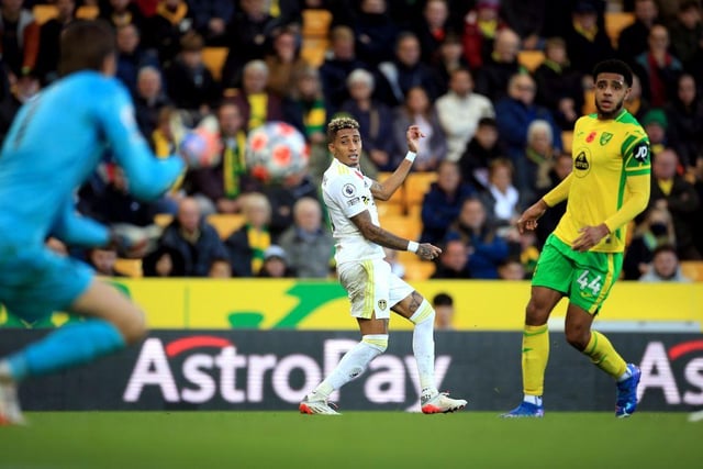 BBC pundit Garth Crooks has predicted that Leeds United winger Raphinha could be set for an imminent exit after his recent purple patch. (BBC Sport) 

(Photo by Stephen Pond/Getty Images)