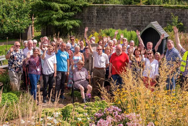 Volunteers enjoying a thank you party at Ripon Walled Garden.