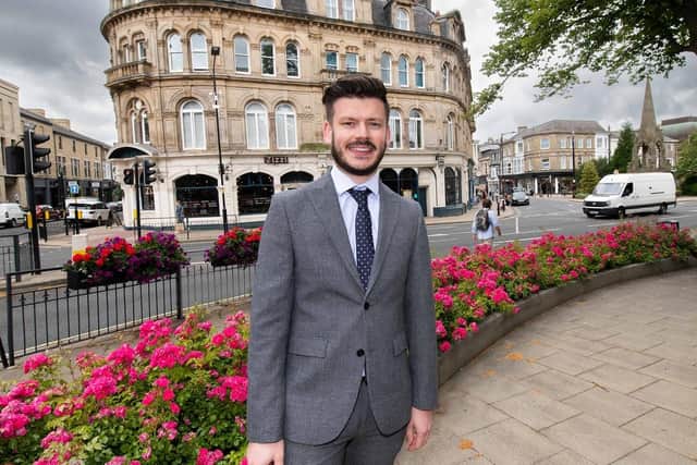 North Yorkshire Council’s executive member for highways and transport, Cllr Keane Duncan, pictured in Harrogate town centre at Station Parade.