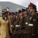 Princess Anne during a previous visit to Harrogate inspects the troops at the Passing Out parade at the Army Foundation College Harrogate. (Picture contributed)