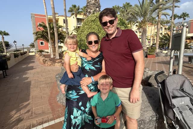 Harrogate born and bred national magazine editor Lianne La Borde with her family. (Picture contributed)