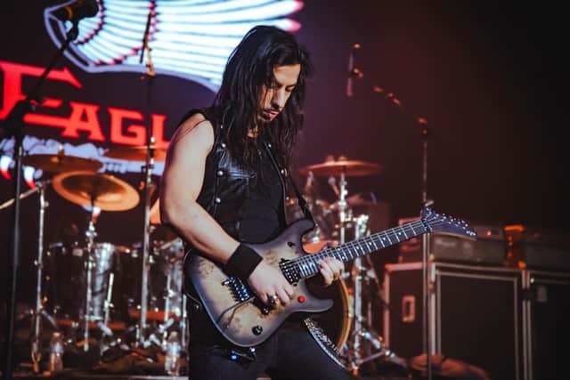 Ready to rock Harrogate - Jommy Puledda of US band Spread Eagle who will play The Den in October. (Picture contributed)