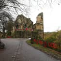 A crew from ITV National Weather arrived in the town to shoot the weather bulletin at Knaresborough Castle for ITN News. (Picture Gerard Binks)