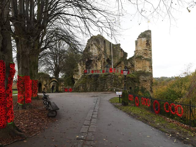 A crew from ITV National Weather arrived in the town to shoot the weather bulletin at Knaresborough Castle for ITN News. (Picture Gerard Binks)