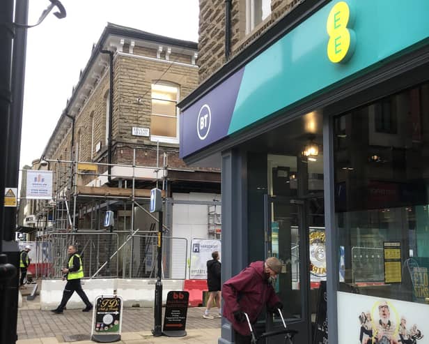Harrogate shops redevelopment - A reader's theory is that EE mobile phone shop, which is located at 4 Cambridge Street, will be moving into the much bigger converted shop opposite from where they are now. (Picture contributed)